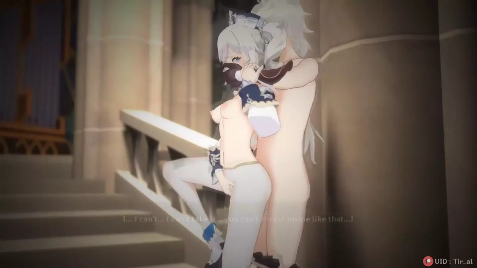 Longsword practicing master hentai themed cum moves in a mystical forest